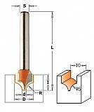 Фреза концевая калевочная TCT S=8 D=10 R=5