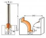 Фреза концевая калевочная HW Z2 S=12 D=35X25 R=12,7